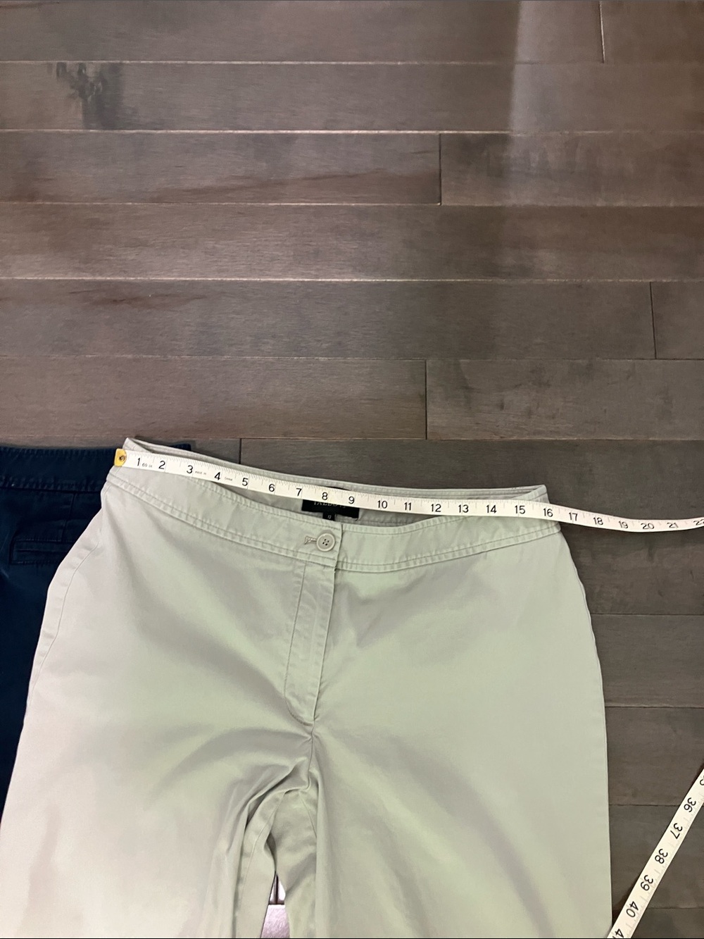 Talbots Bundle- 2 size 12 “The Perfect Skimmer” Capris 1 Navy Blue 1 Tan - Picture 10 of 10